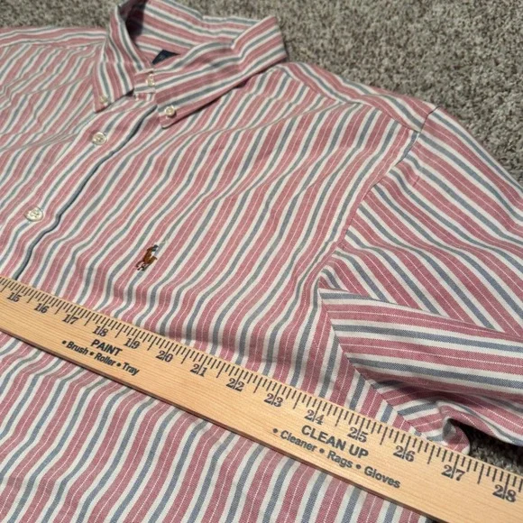 Polo Ralph Lauren Classic Fit Striped Button Down Shirt Mens 17.5 34/35 - Picture 6 of 8